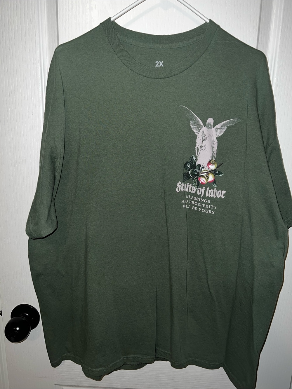 Urban Heritage Olive Green Angel Graphic Tee - 2X